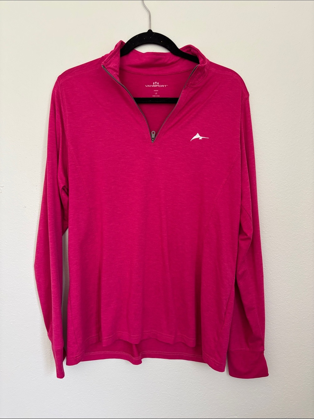 Vansport women Hot Pink Quarter-Zip Long Sleeve Pullover